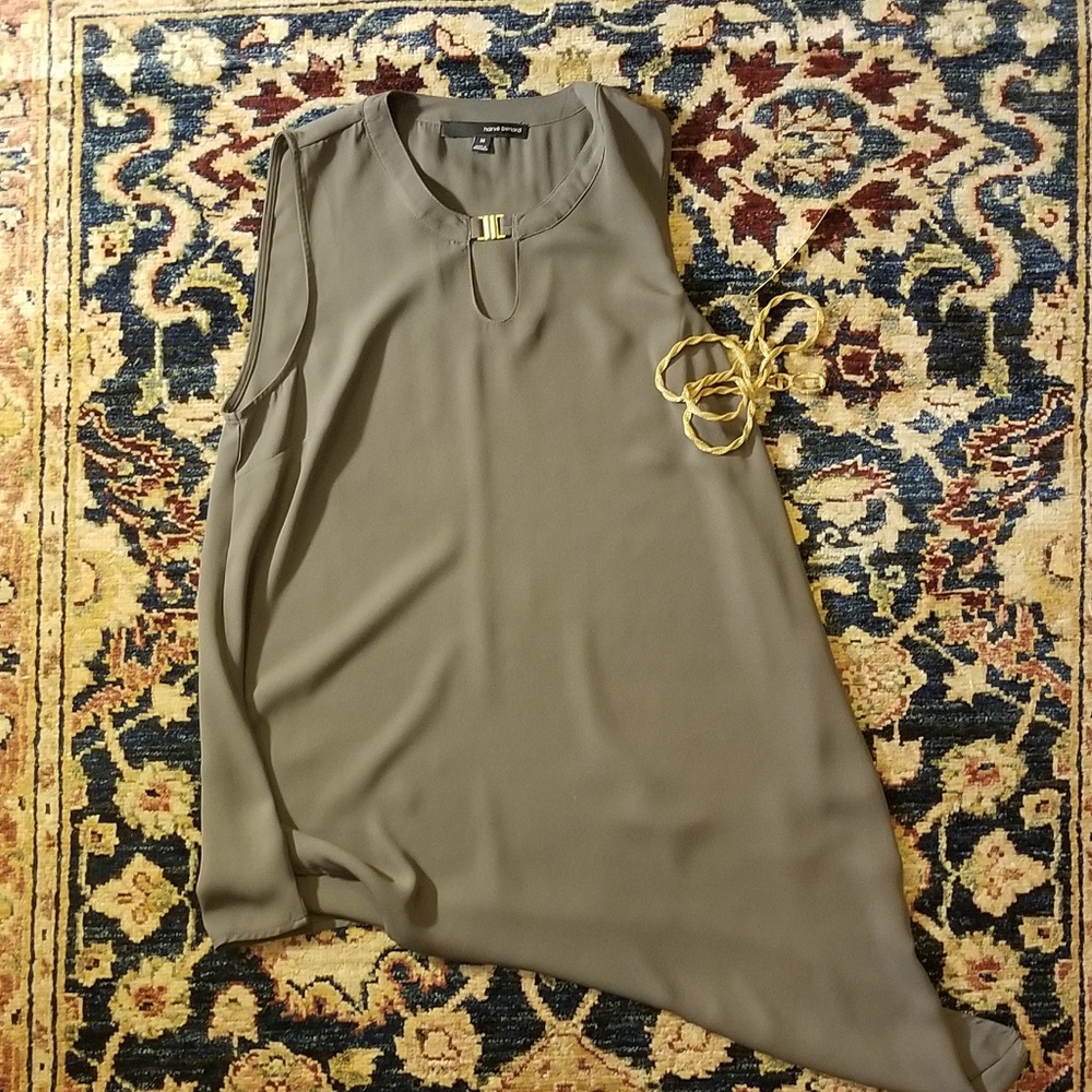 Harve` Benard sleeveless asymmetrical top